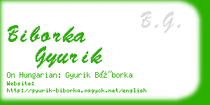 biborka gyurik business card